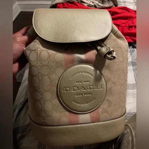 Dempsey Drawstring Backpack In Signature Jacquard With Coach Patch And Stripe - Picture 2 of 2